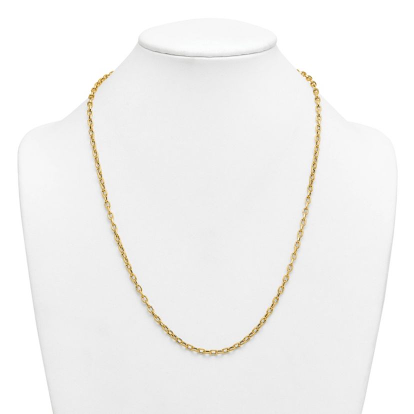 14K Yellow Gold Polished Oval Link 24-inch Necklace