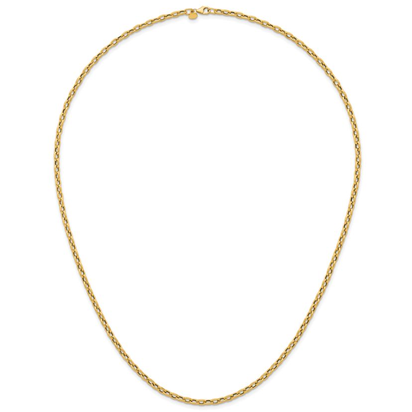 14K Yellow Gold Polished Oval Link 24-inch Necklace
