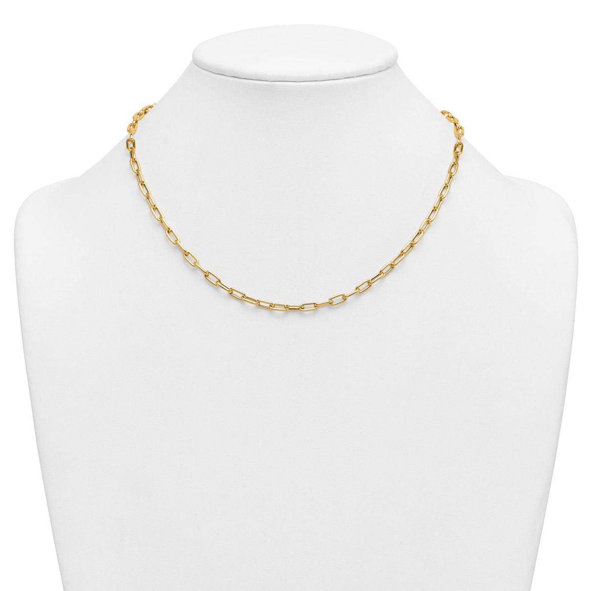 14K Yellow Gold Polished Rounded Oval Link 24-inch Necklace