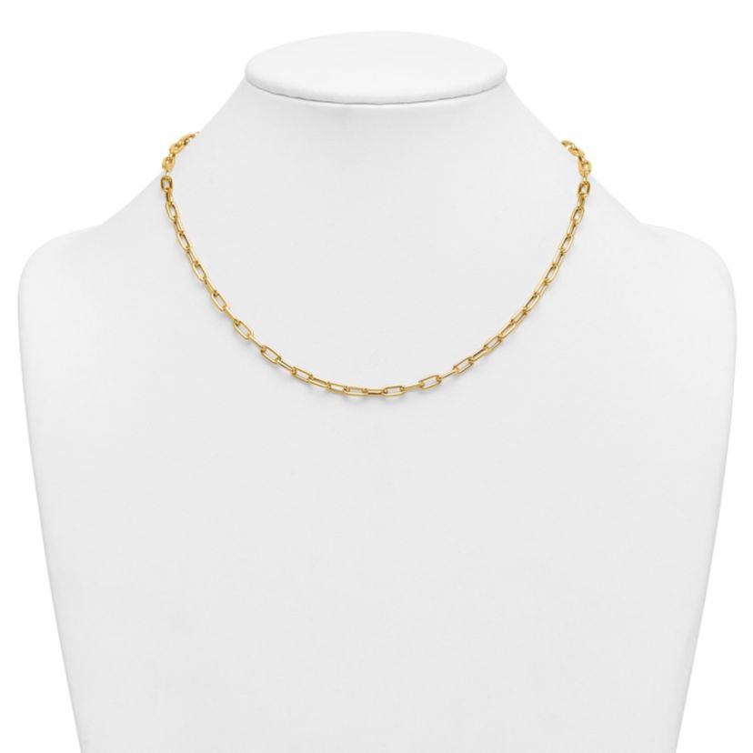 14K Yellow Gold Polished Rounded Oval Link 24-inch Necklace