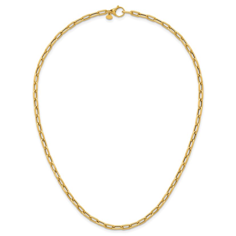 14K Yellow Gold Polished Rounded Oval Link 24-inch Necklace