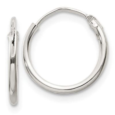 Belk & Co Sterling Silver 1.3mm Endless Hoop Earrings, White