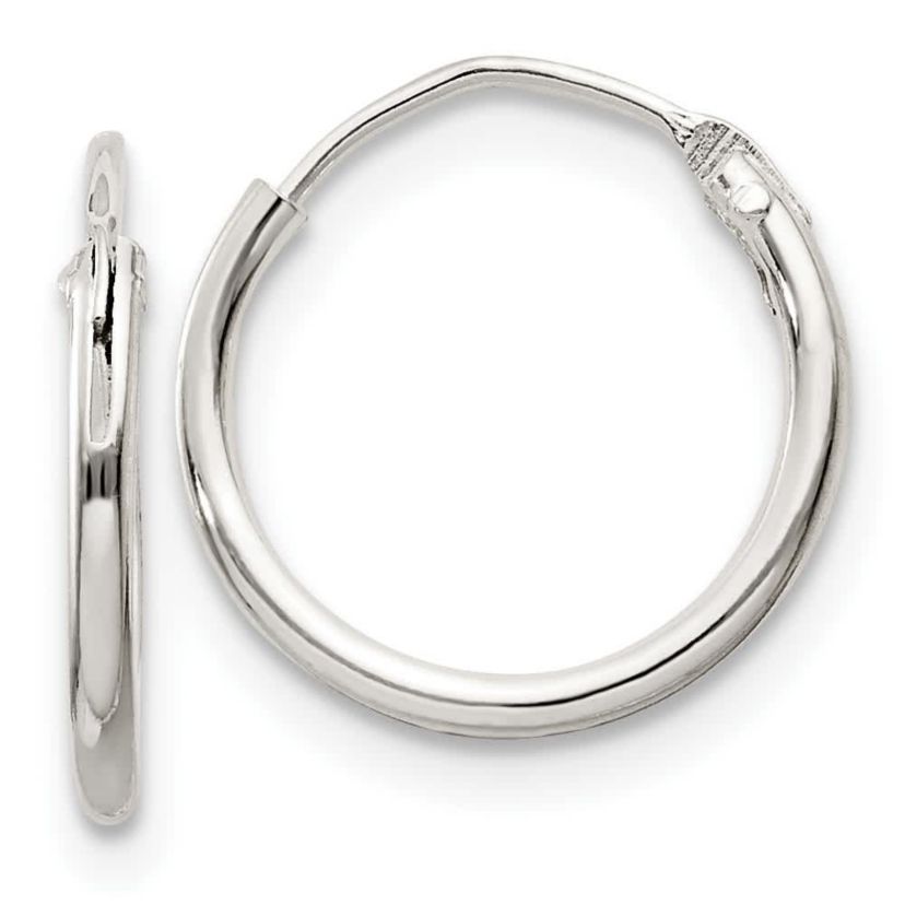 Sterling Silver 1.3mm Endless Hoop Earrings