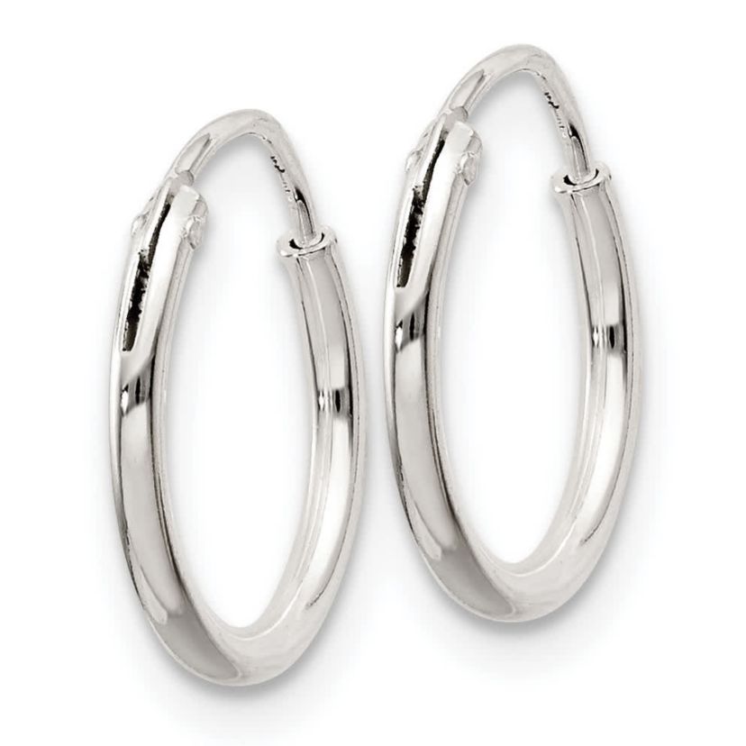 Sterling Silver 1.3mm Endless Hoop Earrings