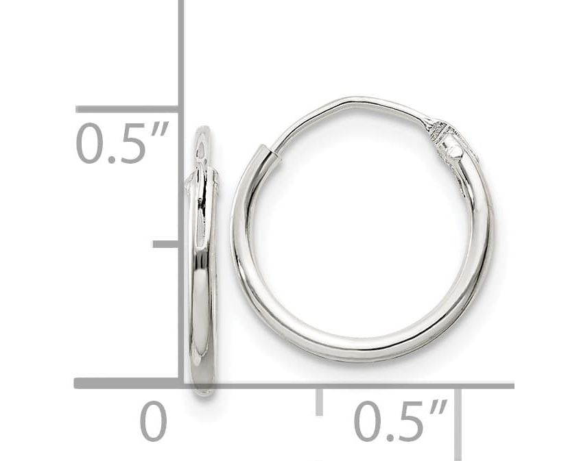 Sterling Silver 1.3mm Endless Hoop Earrings