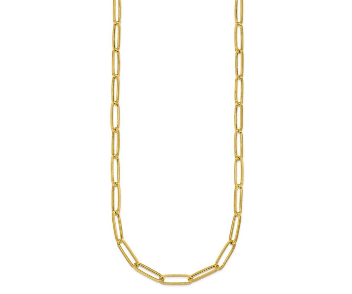 14K Yellow Gold Polished Paperclip 18-inch Necklace