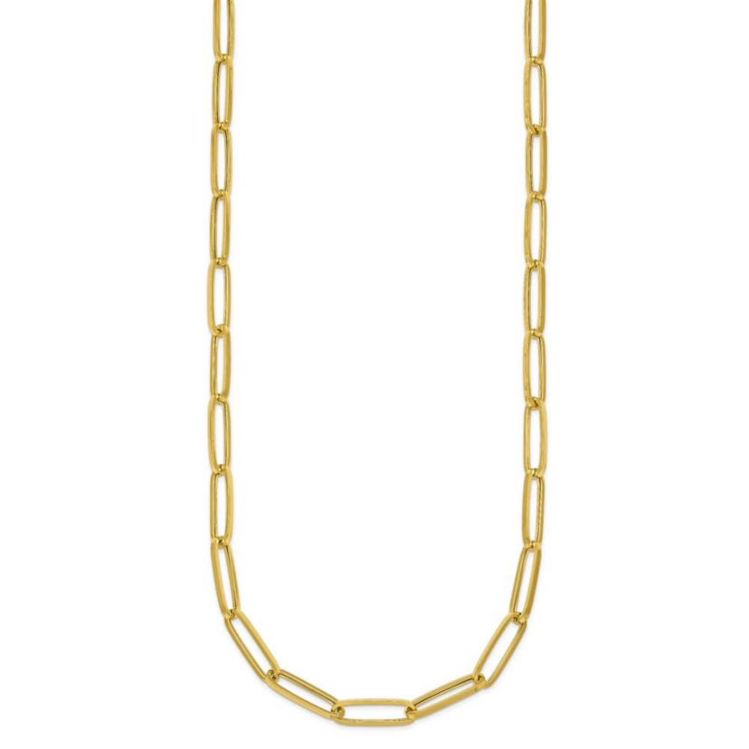 14K Yellow Gold Polished Paperclip 18-inch Necklace