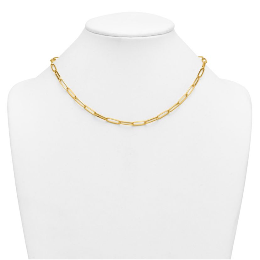 14K Yellow Gold Polished Paperclip 18-inch Necklace