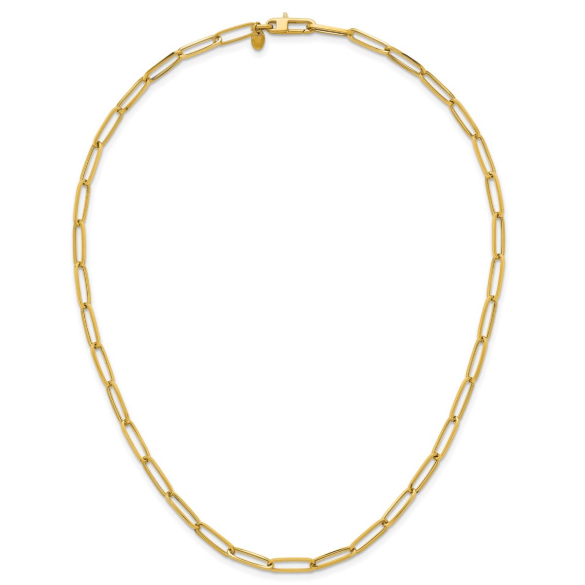 14K Yellow Gold Polished Paperclip 18-inch Necklace