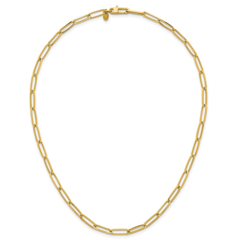 14K Yellow Gold Polished Paperclip 18-inch Necklace