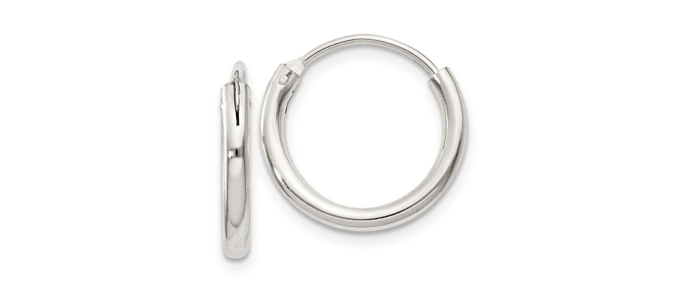 Sterling Silver 2mm Endless Hoop Earrings