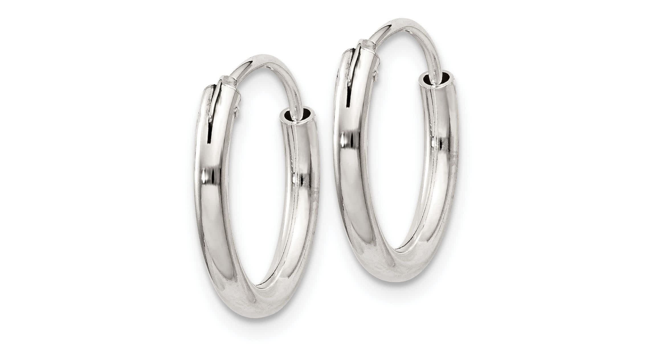 Sterling Silver 2mm Endless Hoop Earrings
