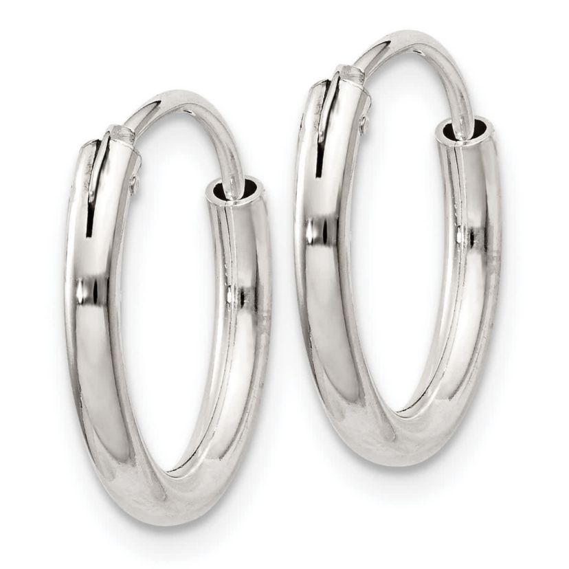 Sterling Silver 2mm Endless Hoop Earrings