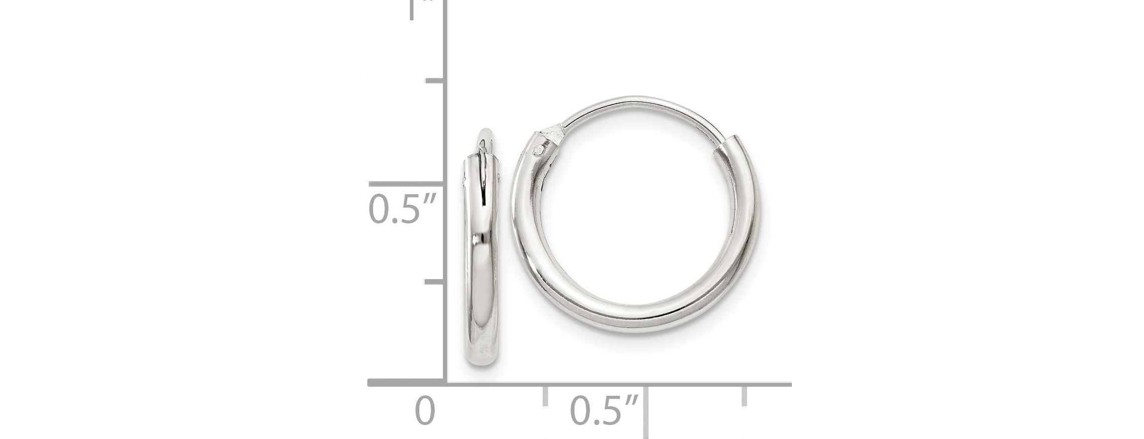 Sterling Silver 2mm Endless Hoop Earrings