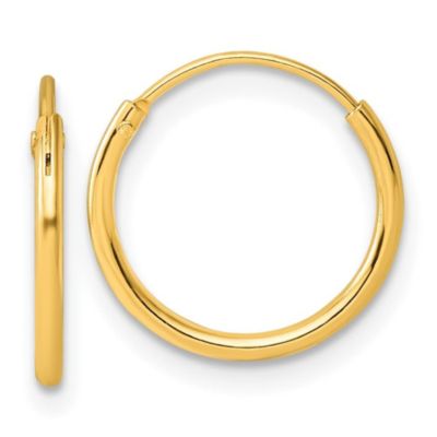 Belk & Co Sterling Silver Gold-tone 1.3mm Polished Endless Hoop Earrings