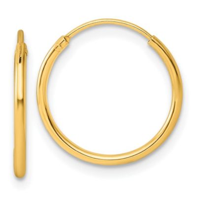 Belk & Co Sterling Silver Gold-tone 1.3mm Polished Endless Hoop Earrings