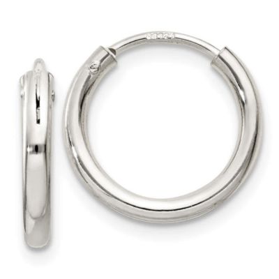 Belk & Co Sterling Silver Flash Gold-plated 2mm Endless Hoop Earrings