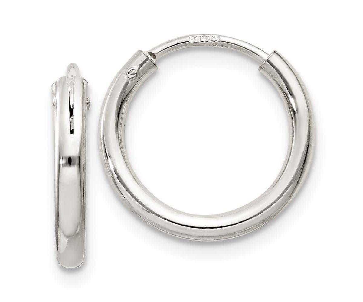 Sterling Silver Flash Gold-plated 2mm Endless Hoop Earrings