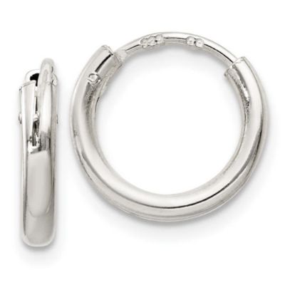 Belk & Co Sterling Silver Flash Gold-plated 2mm Endless Hoop Earrings, White