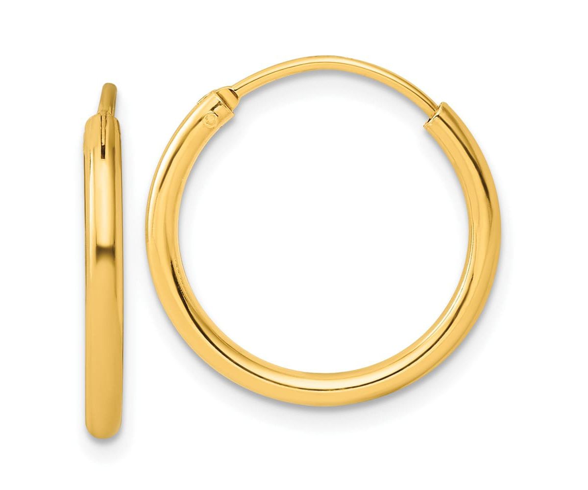 Sterling Silver Flash Gold-plated 2mm Hoop Earrings