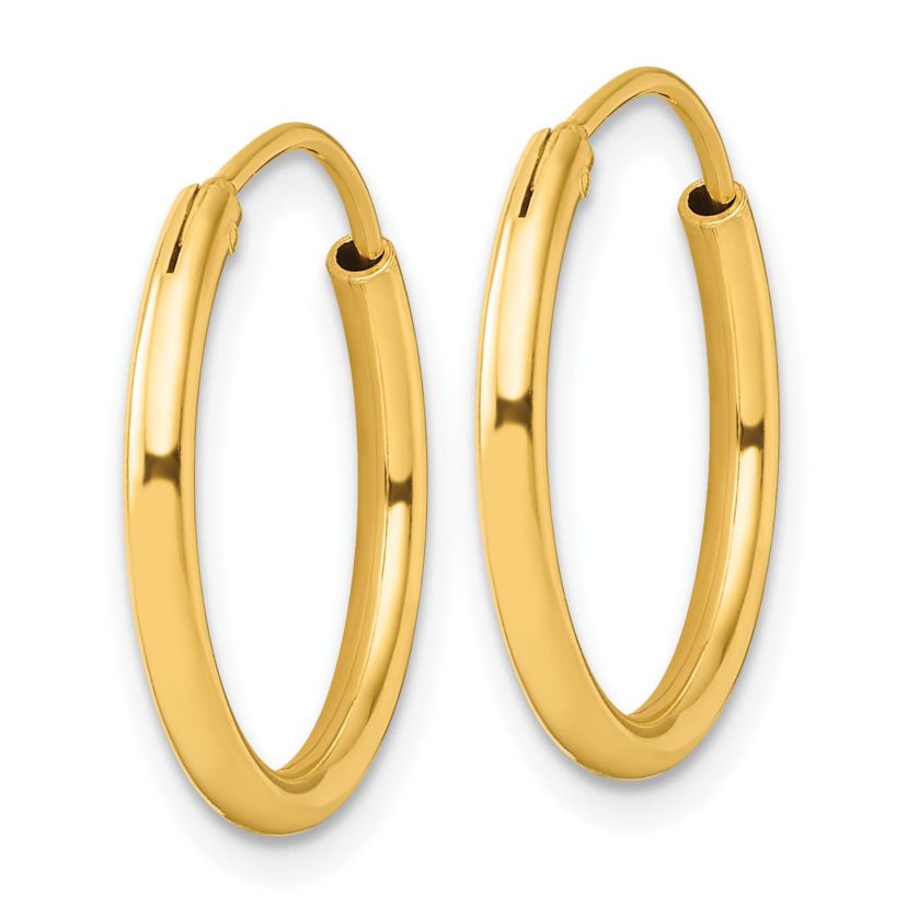 Sterling Silver Flash Gold-plated 2mm Hoop Earrings
