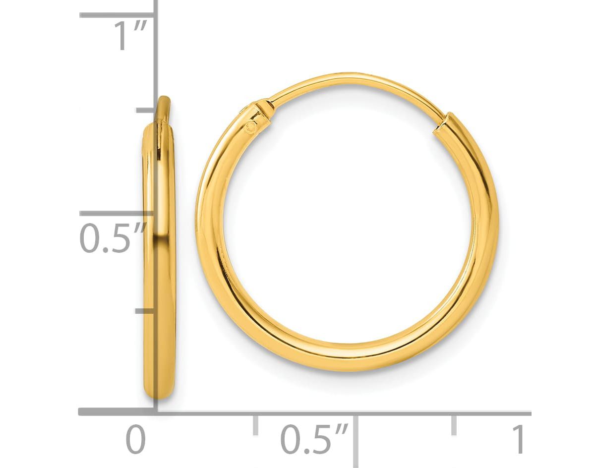 Sterling Silver Flash Gold-plated 2mm Hoop Earrings