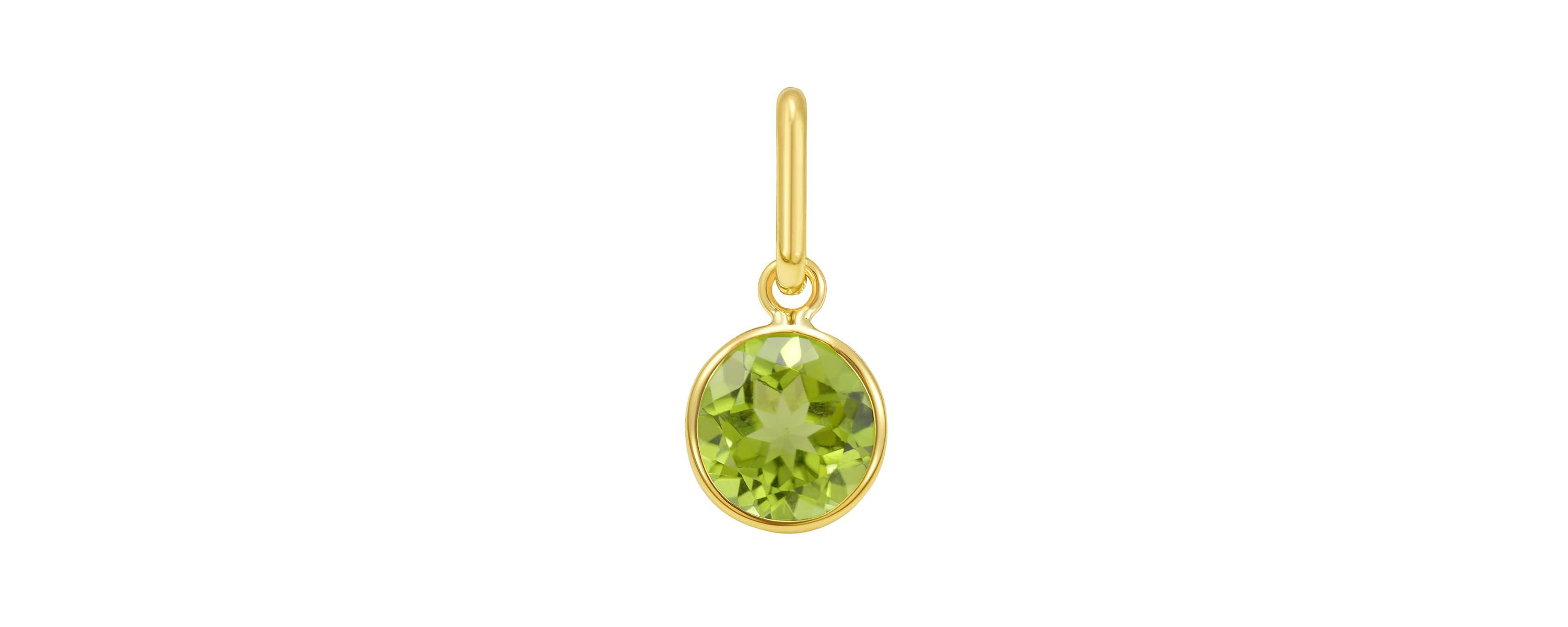 14K Round Citrine Pendant