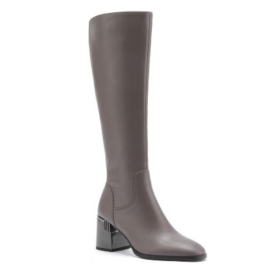 Ninety Union Women's Verona Metal Heel Tall Shaft Boot, Grey, 12M