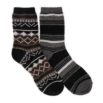 MUK LUKS Men's Wool 6 Inch Socks (2 Pair Pack)
