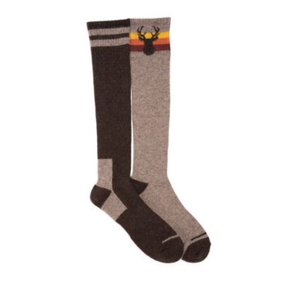 MUK LUKS Men's 2PK Wool Blend Compression Knee-High Socks
