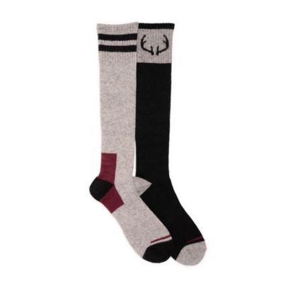MUK LUKS Men's 2PK Wool Blend Compression Knee-High Socks