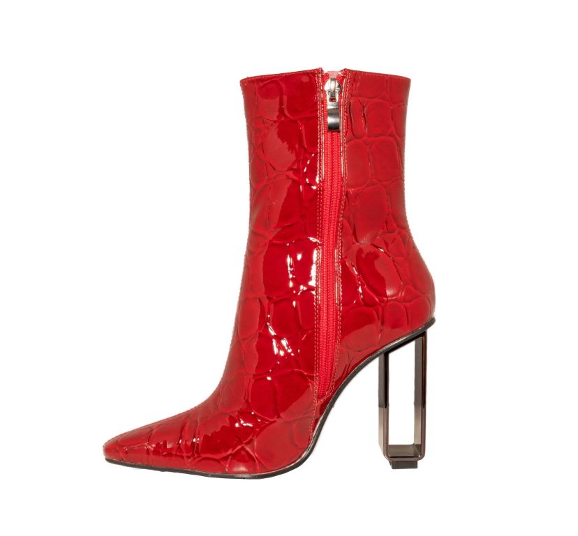 Palladium, Geometric Metal Heel Bootie
