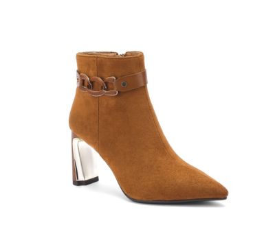 Ninety Union Women's Runway Metal Heel Bootie, Tan, 13M