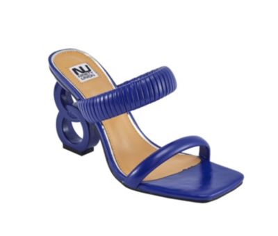 Ninety Union Women's Raddle Metallic Heel Pleaded Two Band Slide