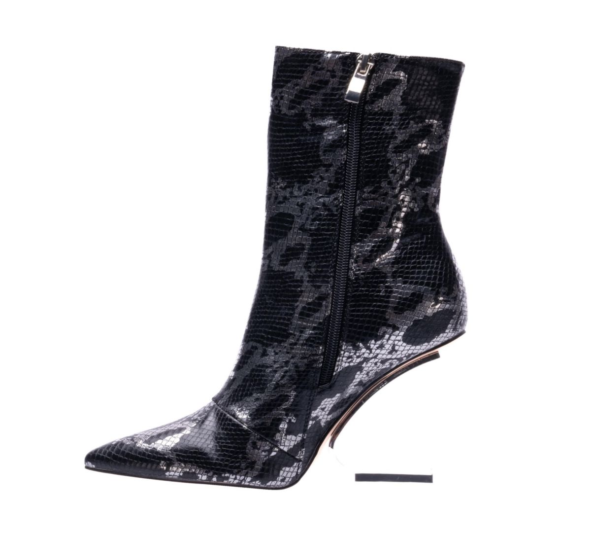 Princess, Metallic Printed Short Bootie W/ A Cool Metal Heel