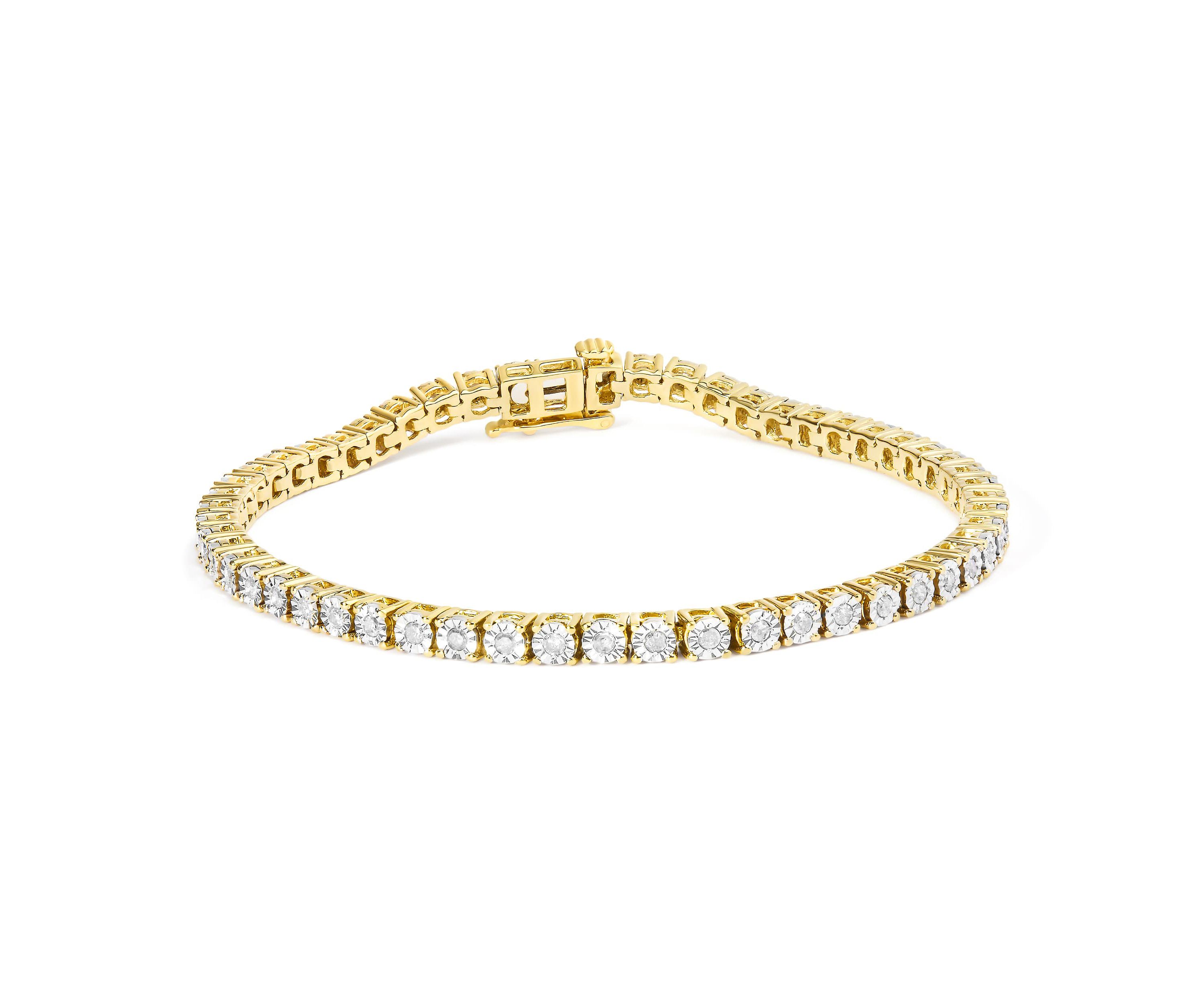 .925 Sterling Silver 1.0 Cttw Diamond Tennis Bracelet - 6" Inches