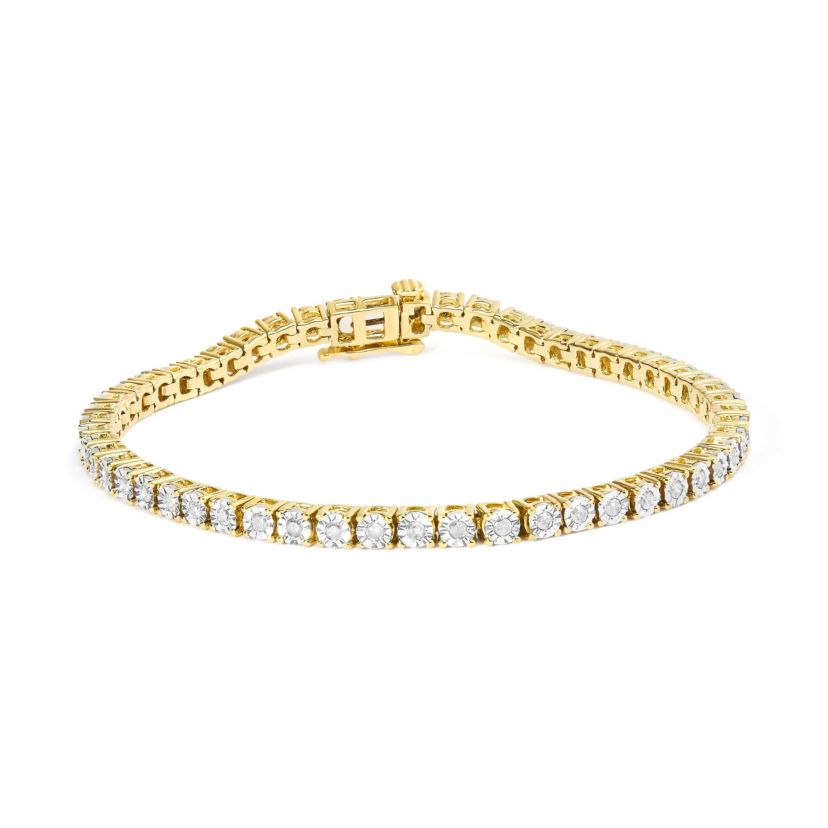 .925 Sterling Silver 1.0 Cttw Diamond Tennis Bracelet - 6" Inches
