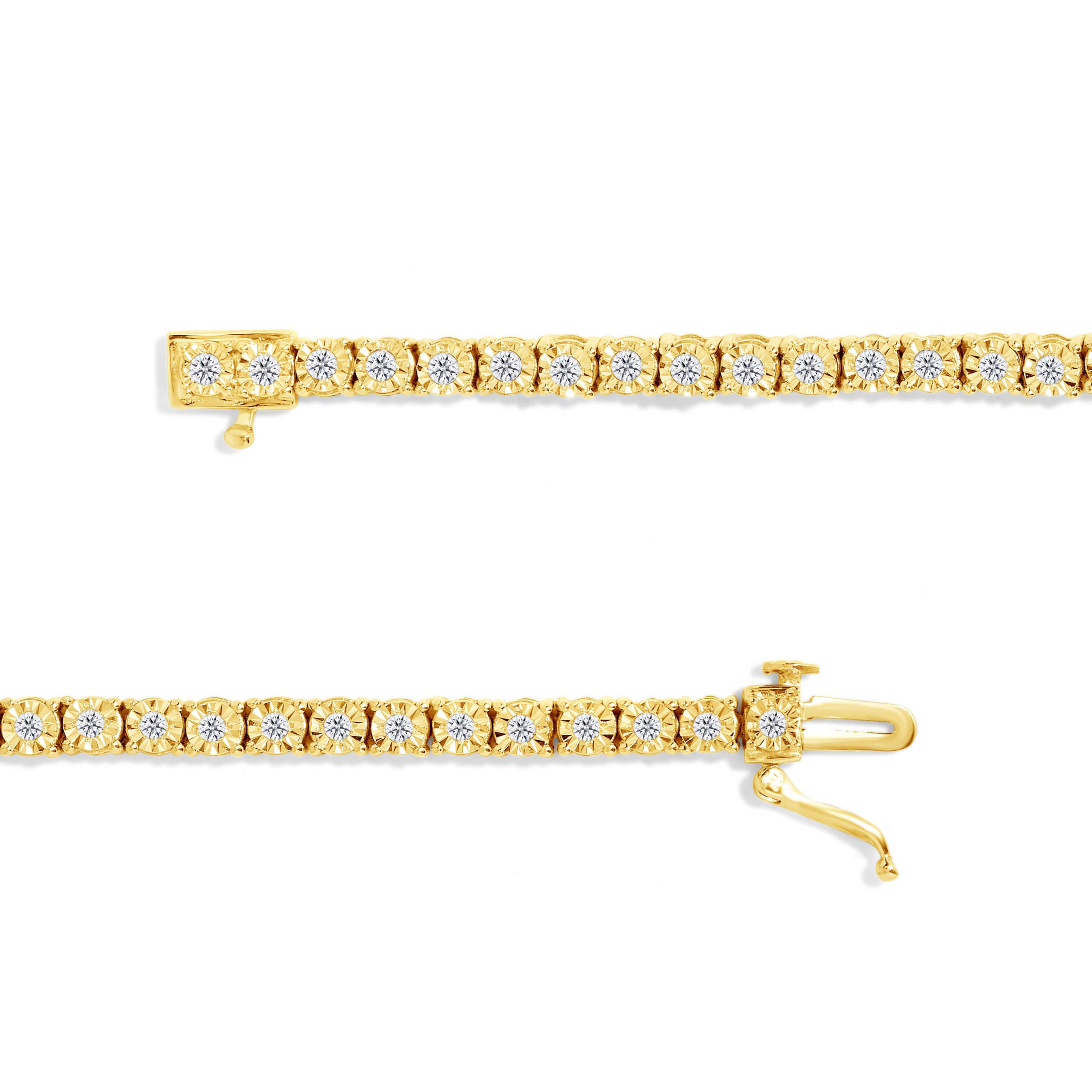 .925 Sterling Silver 1.0 Cttw Diamond Tennis Bracelet - 6" Inches