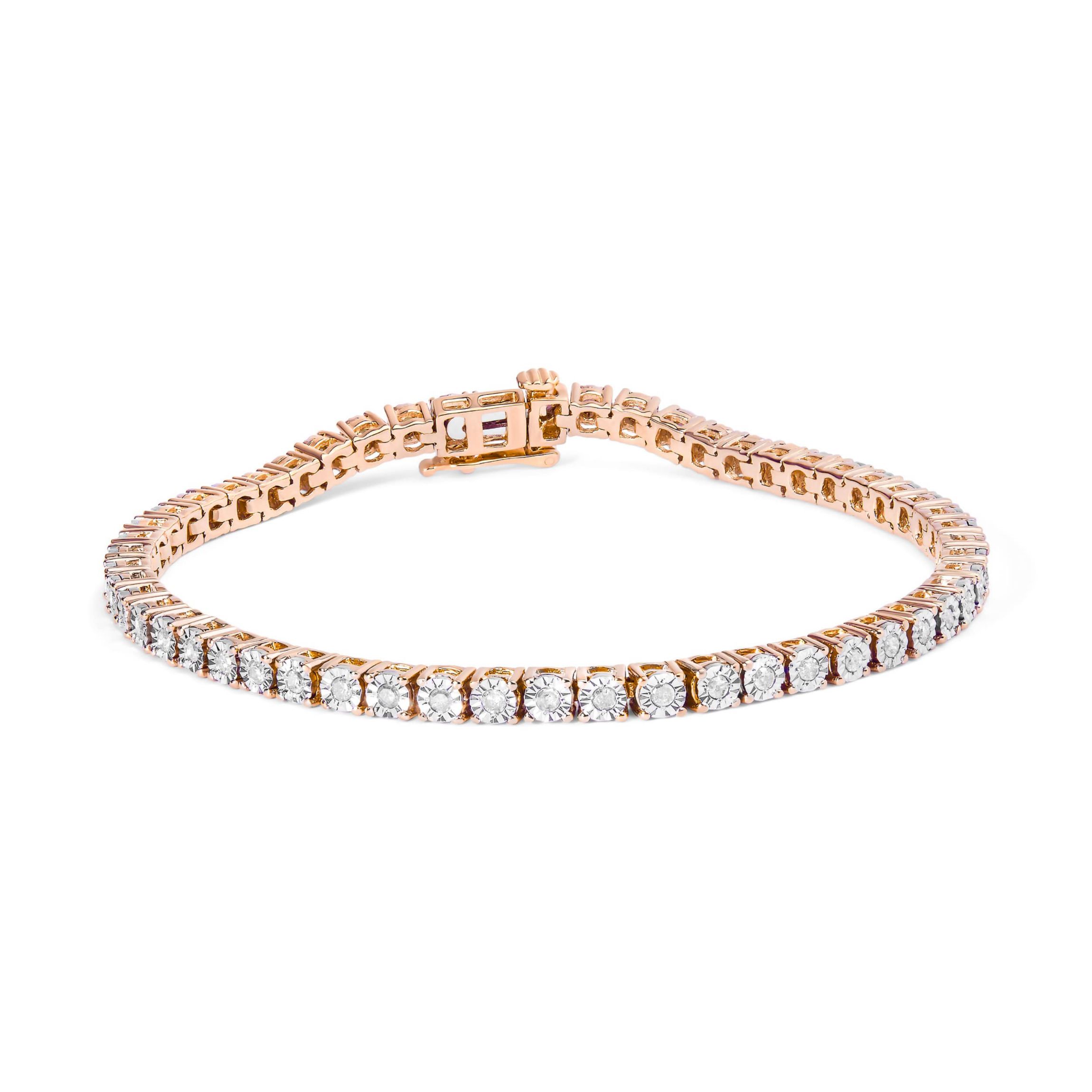 .925 Sterling Silver 1.0 Cttw Diamond Tennis Bracelet - 5" Inches