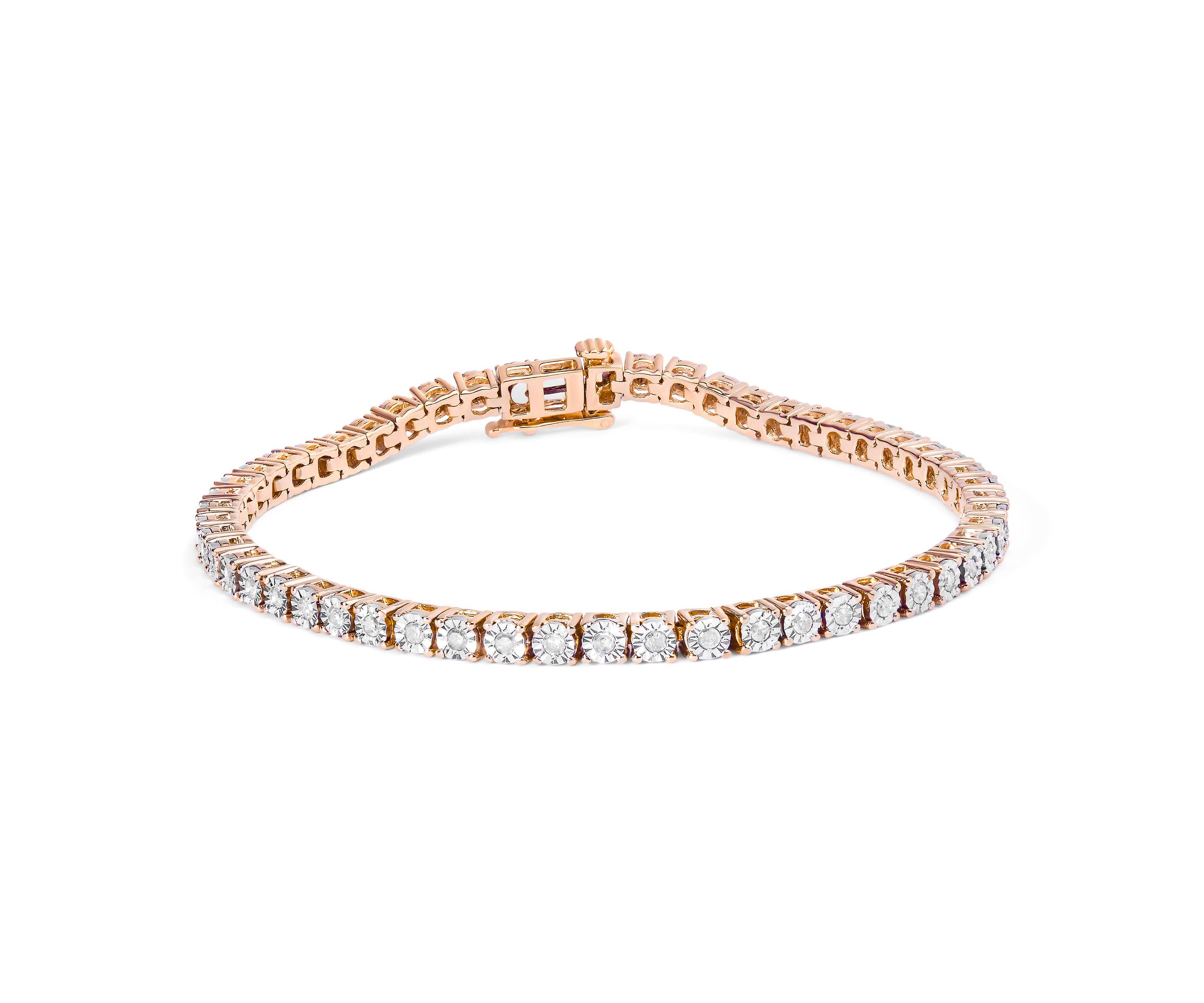 .925 Sterling Silver 1.0 Cttw Diamond Tennis Bracelet - 5" Inches