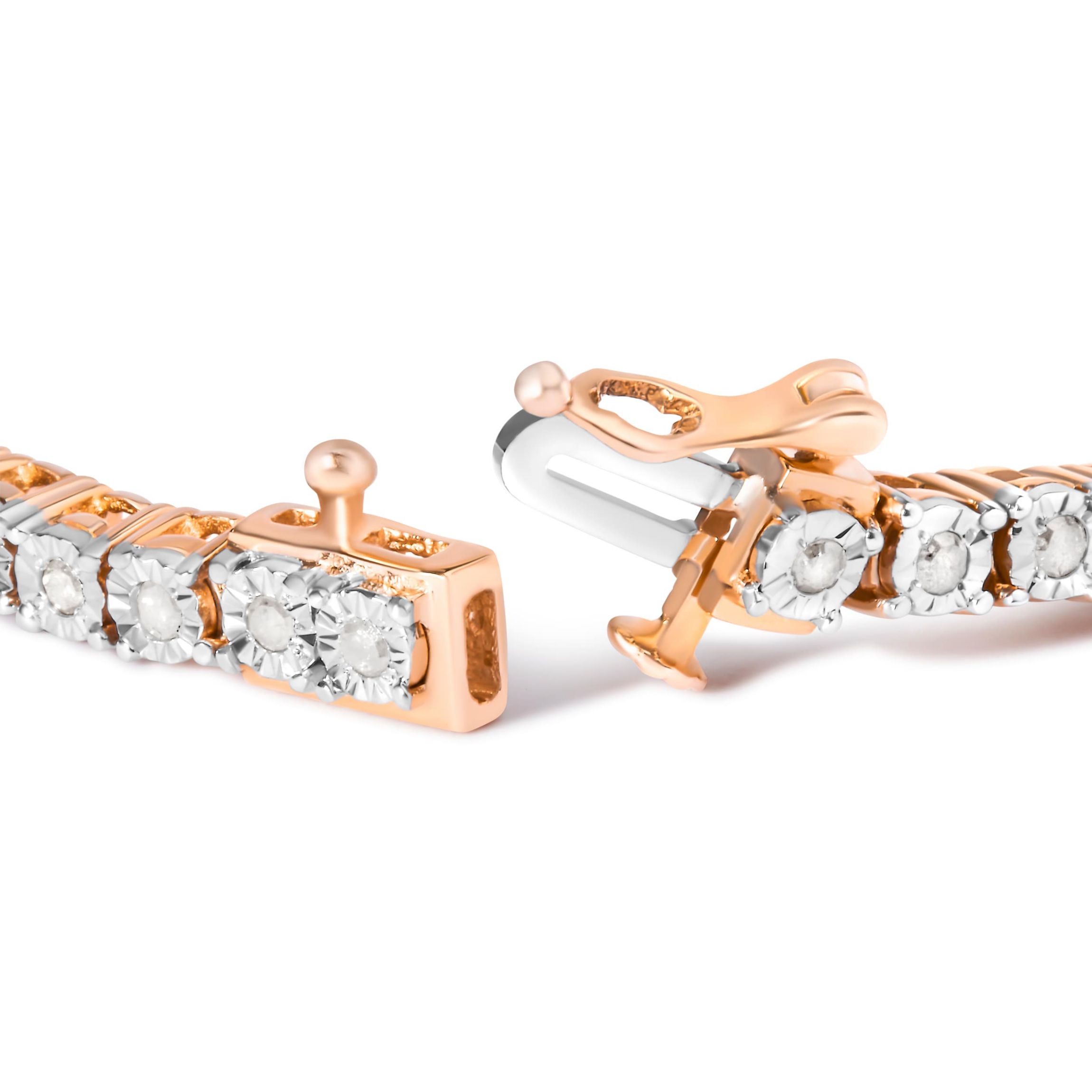 .925 Sterling Silver 1.0 Cttw Diamond Tennis Bracelet - 5" Inches