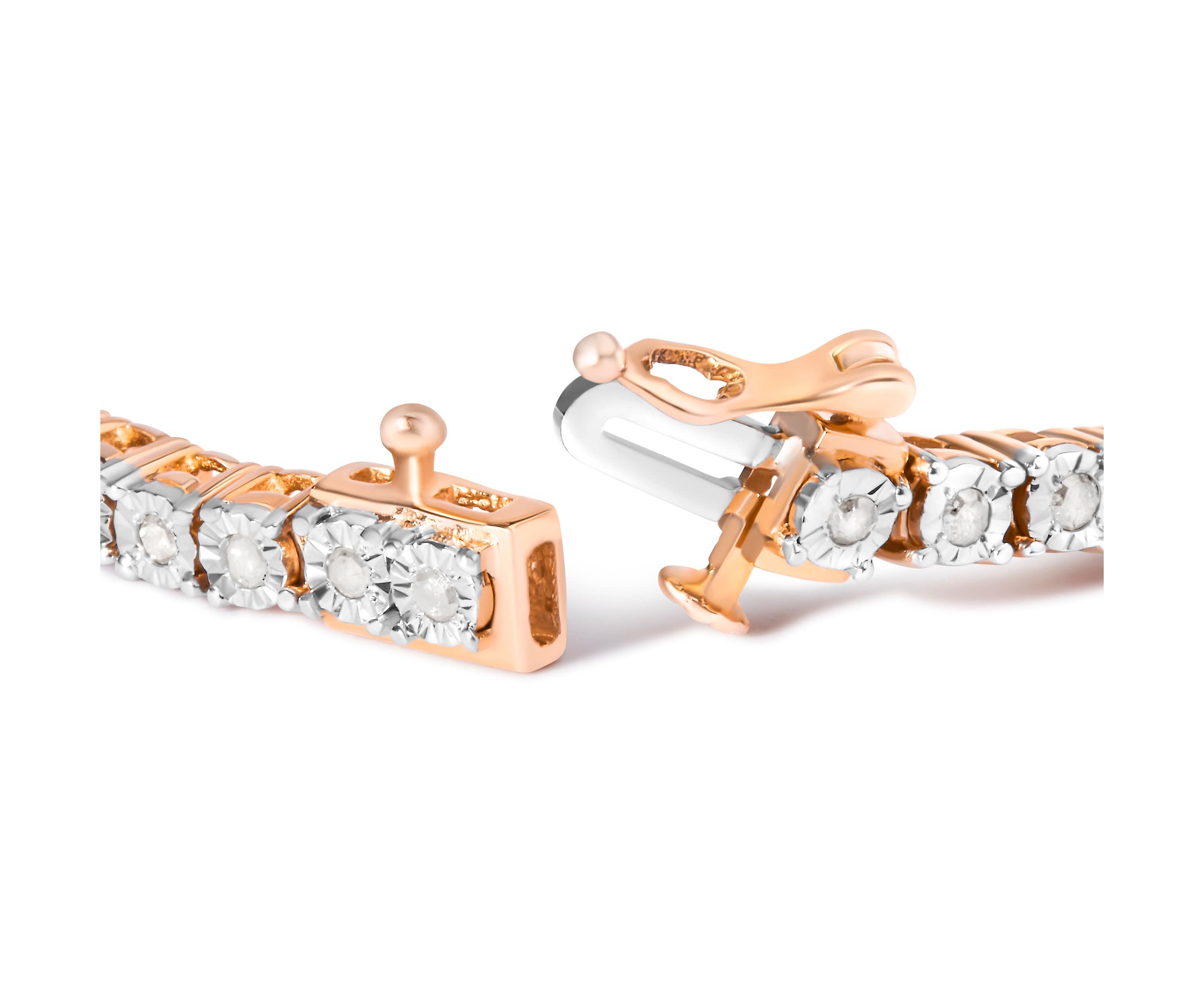 .925 Sterling Silver 1.0 Cttw Diamond Tennis Bracelet - 5" Inches