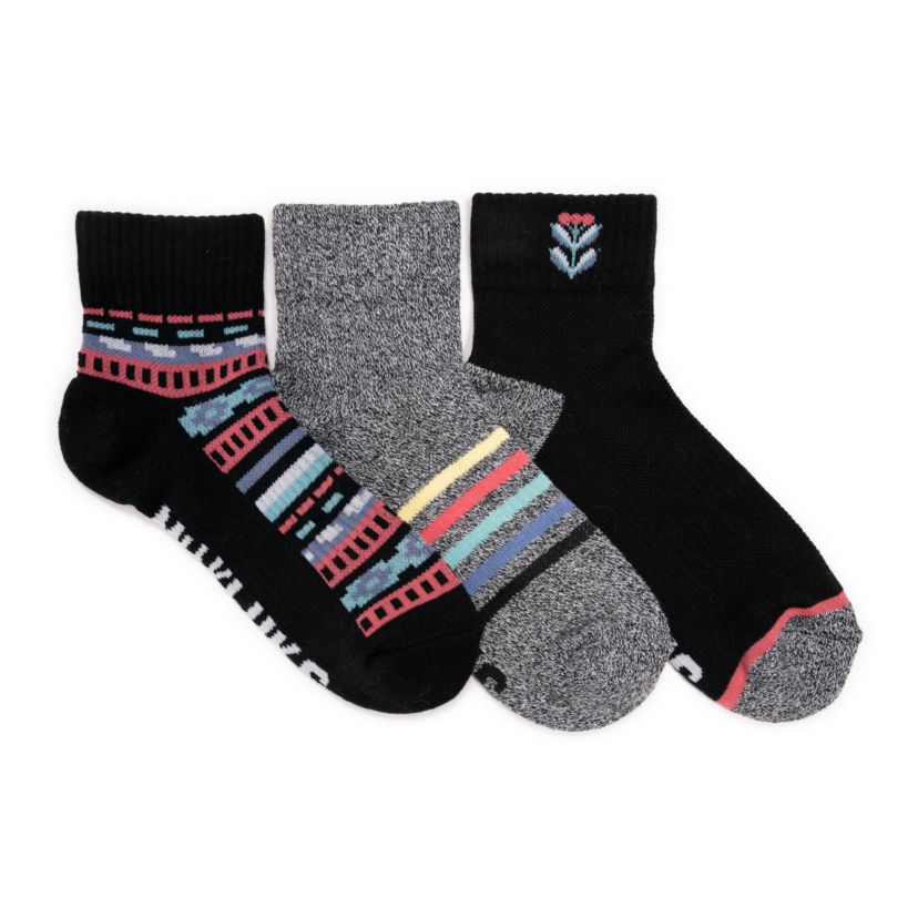 3 Pair Pack Quarter Crew Cotton Compression Sock