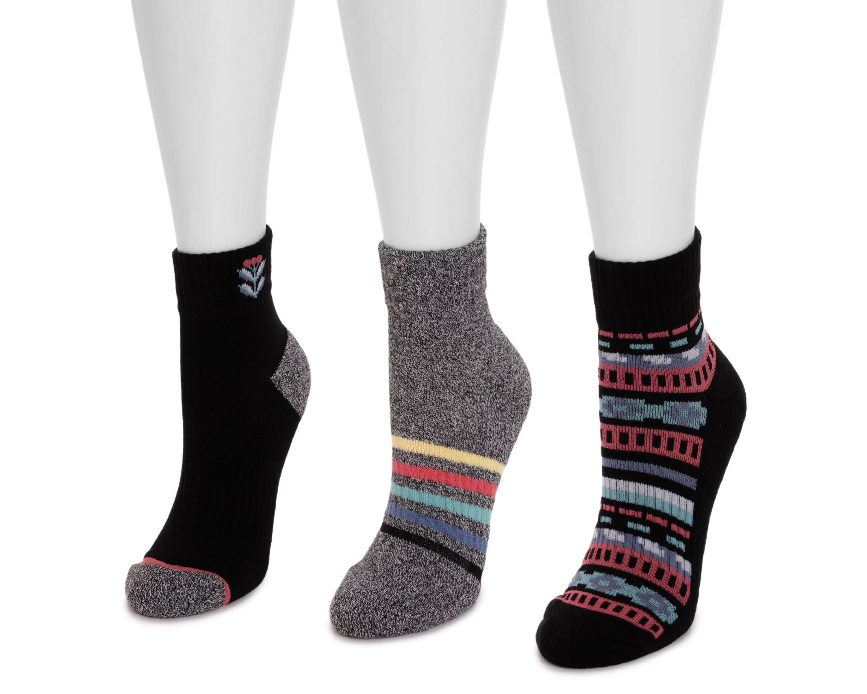 3 Pair Pack Quarter Crew Cotton Compression Sock