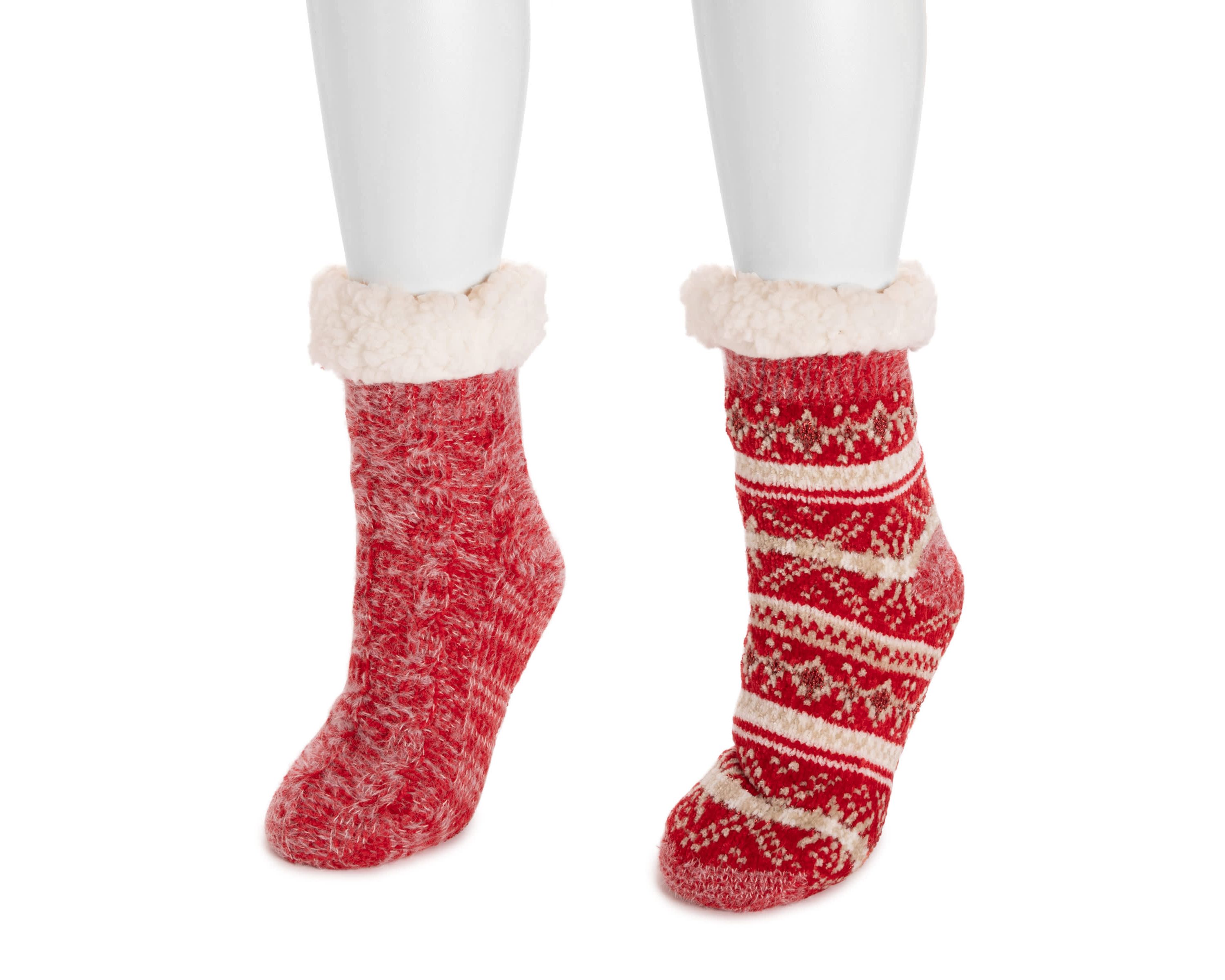 Chenille Eyelash Mix Cabin Socks (2 Pair Pack)
