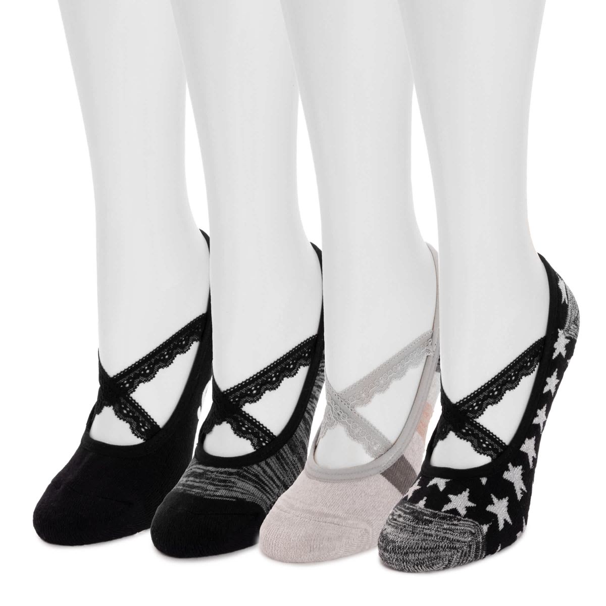 Studio Socks - Criss Cross Ballerina 4PK