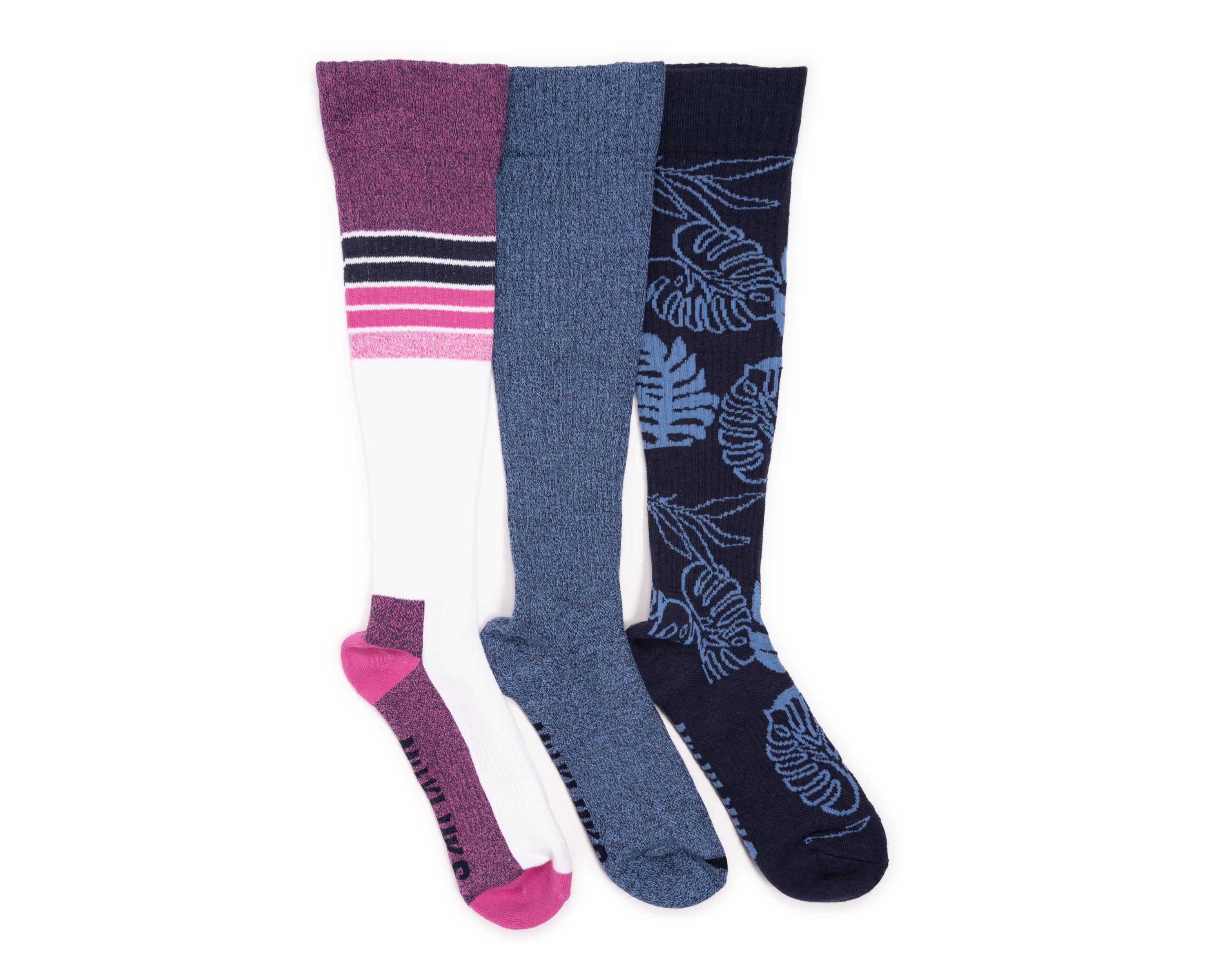 3 Pack Cotton Compression Knee-High Socks