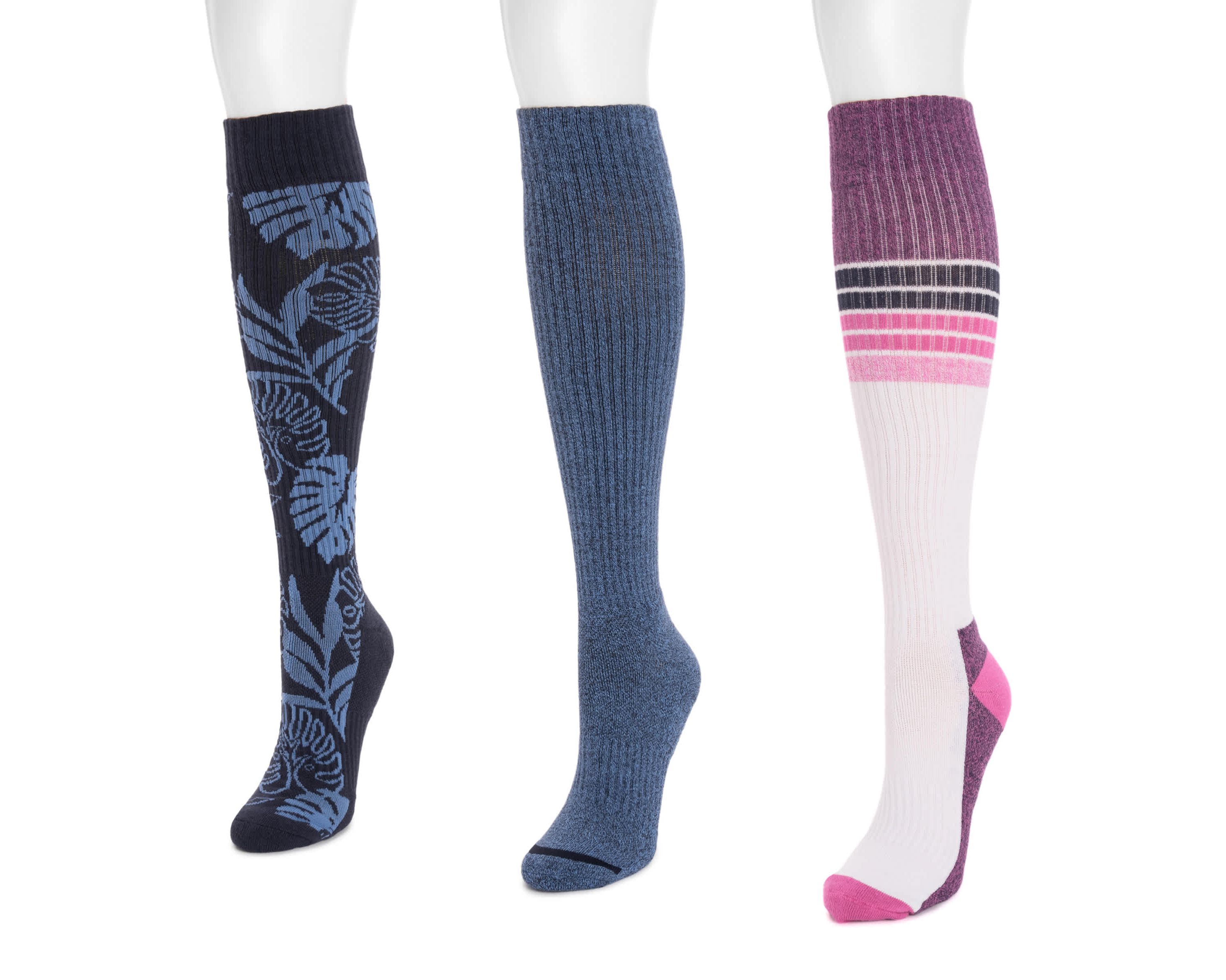 3 Pack Cotton Compression Knee-High Socks