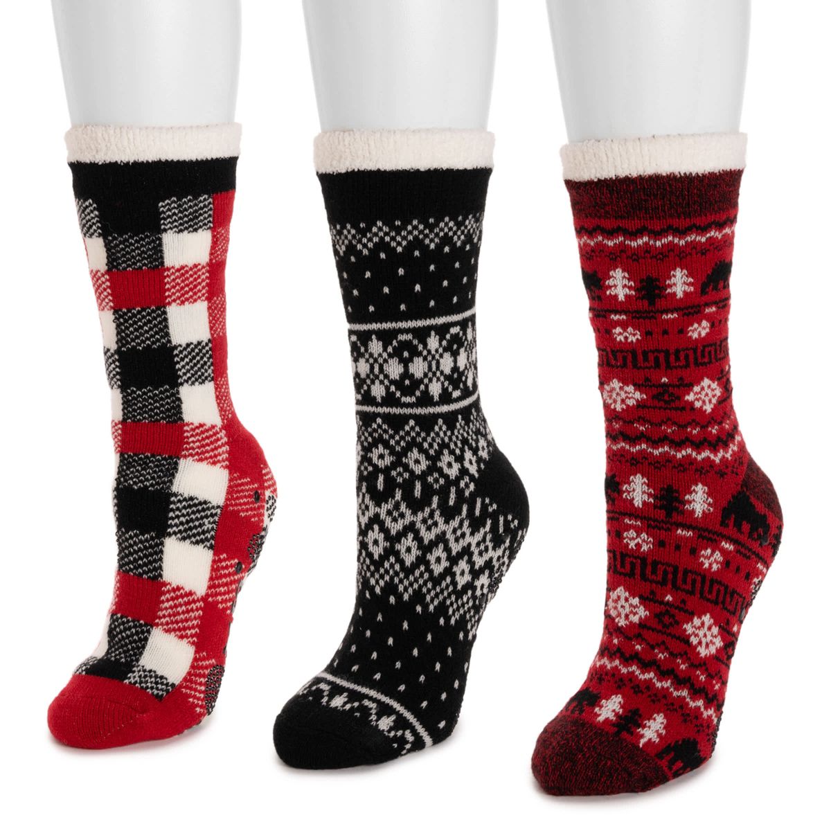 Tall Cozy Lined Lounge Sock 3 Pack