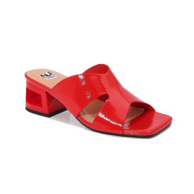 Ninety Union Women's Skylar Cut Out Heel Slide, Red, 12M